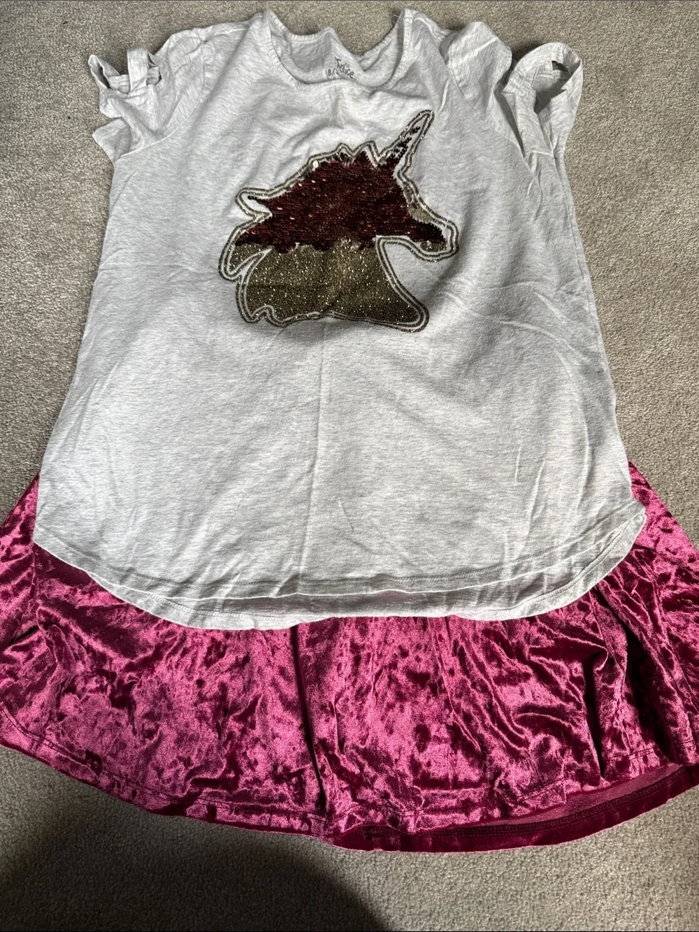 Justice Crushed Velvet Skort in Magenta